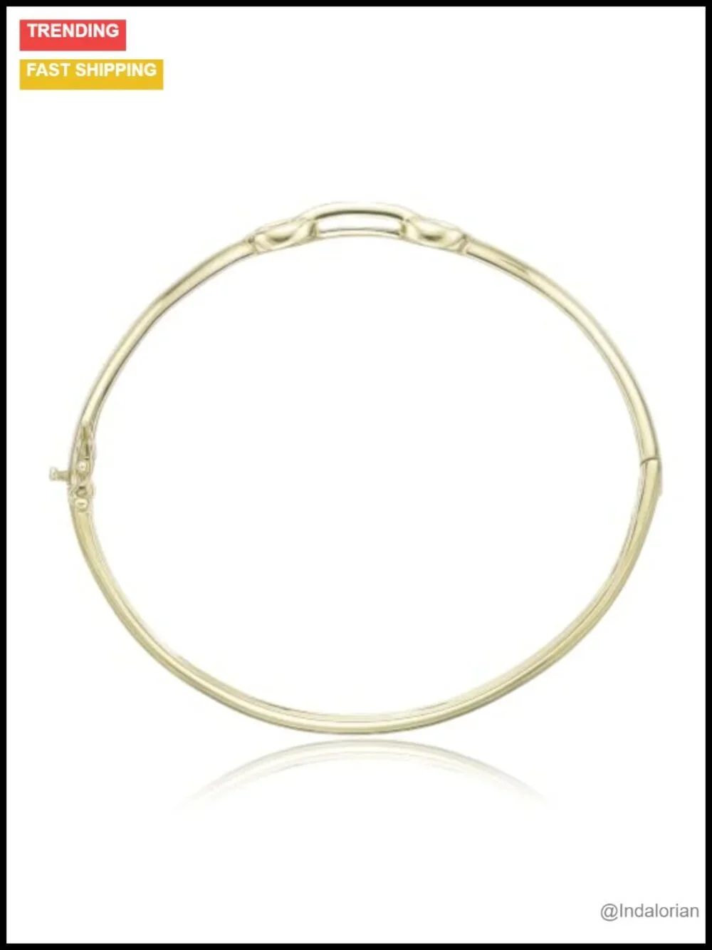 Lab Grown Diamond Horsebit Bangle Bracelet 18k Yellow Gold Plated Sterling